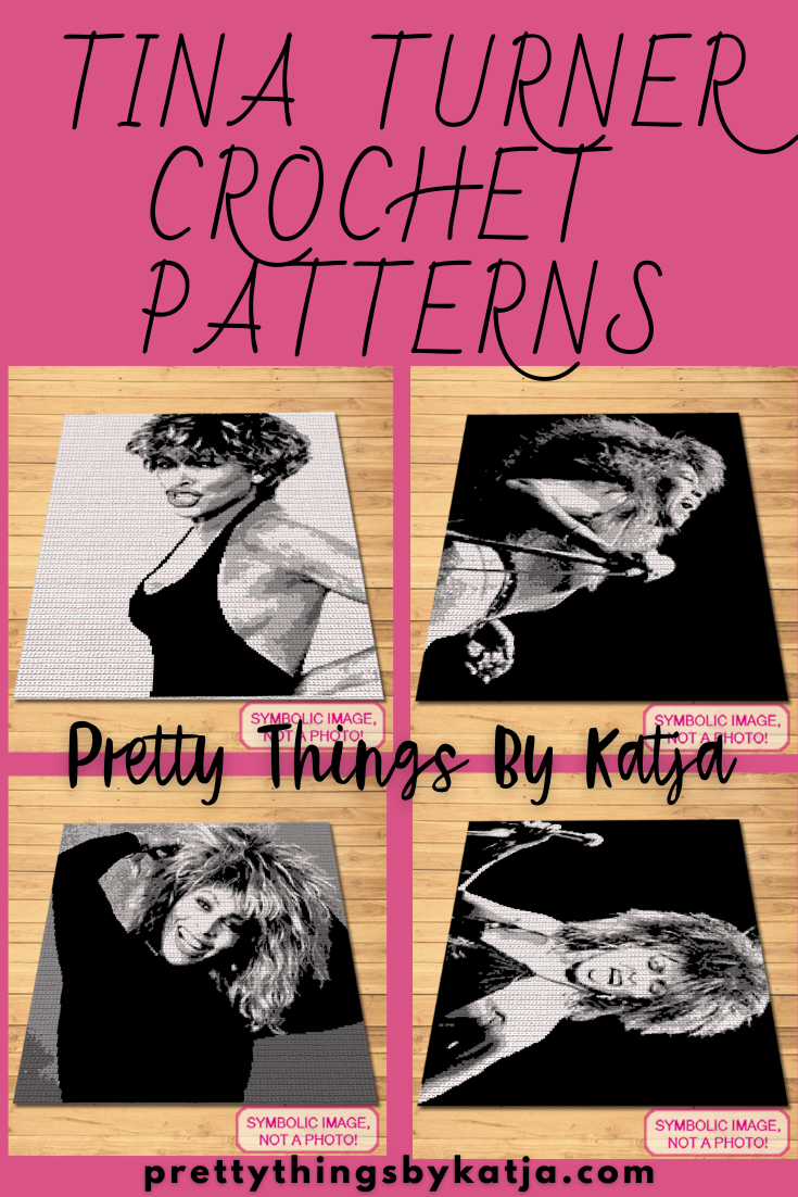 Embrace your inner diva with this Tina Turner inspired Crochet Blanket Pattern. Channel Tina's electrifying energy into your crochet stitches and create a blanket that exudes Confidence and Strength. Let the captivating design transform your space into a sanctuary of empowerment. Crochet your way to a masterpiece that celebrates the legend herself!
Celebrity Crochet Tina Turner Pattern is a Graph Pattern with Written Instructions for Crochet Blanket, PDF Digital Files
Click to learn more!