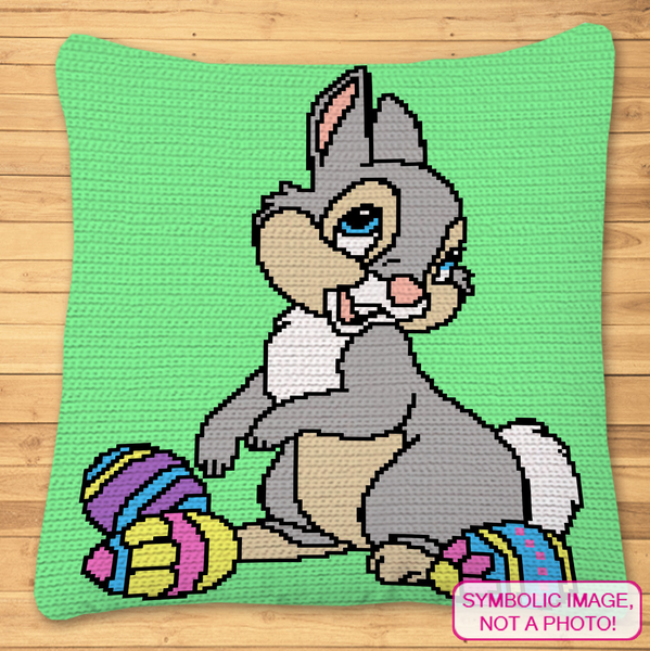 Easter Thumper Pattern - SC Crochet Blanket and Pillow Pattern