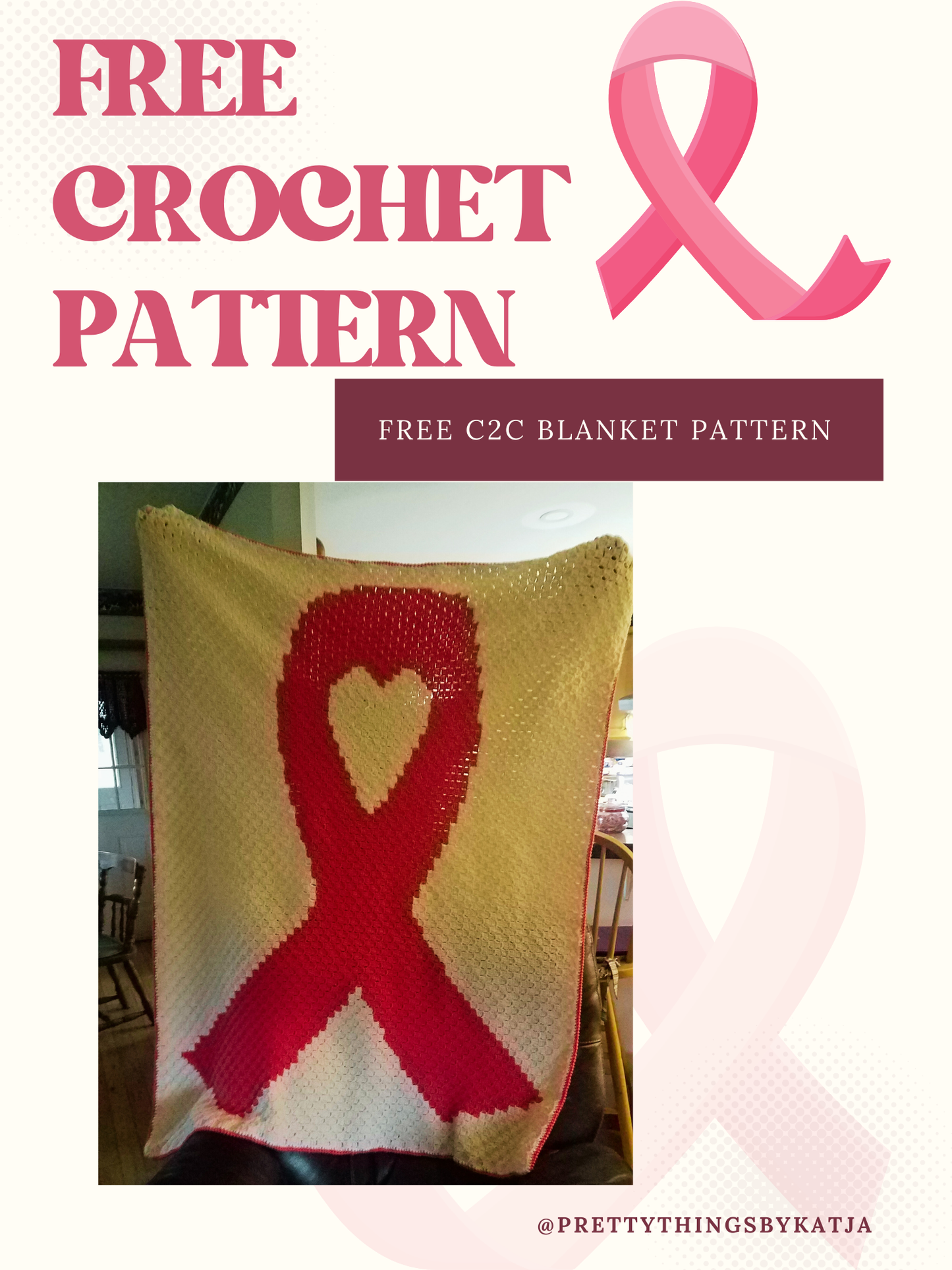 Craft for a cause with the Free Pink Ribbon Corner-to-Corner (C2C) Pattern!
This inspiring design features a striking pink ribbon with a heart detail, symbolizing support and love for those affected by breast cancer. Ideal for blankets, throws, or other creative projects, this pattern combines beauty and purpose.
Click to learn more!