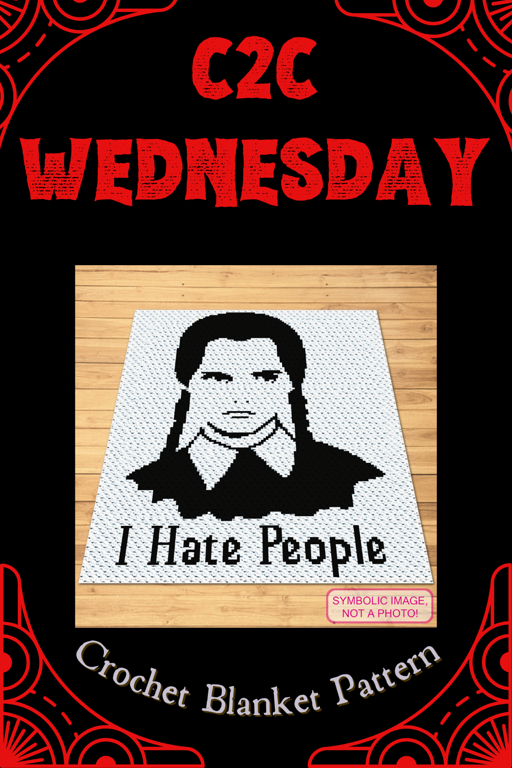 Wrap yourself in Wednesday vibes with this 'I Hate People' crochet blanket pattern. Ideal for lovers of gothic style and humor, this bold design is perfect for making a cozy yet rebellious statement in your home.
Click to learn more!