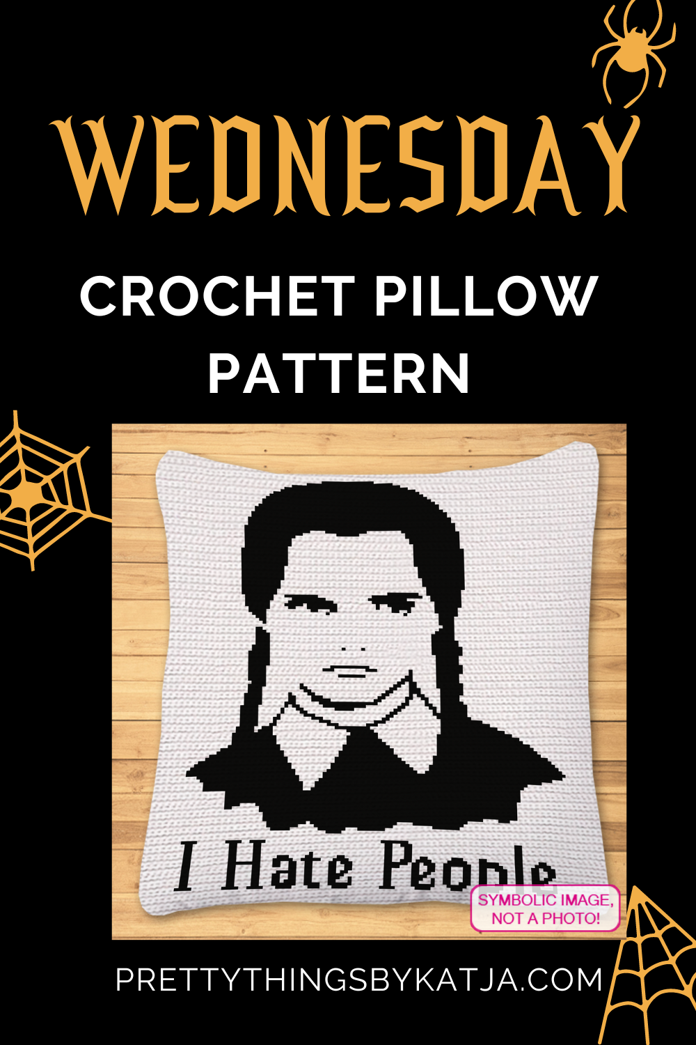 Express your moody side with this 'I Hate People' Wednesday-themed crochet pillow pattern. Perfect for fans of dark humor and gothic vibes, this design adds a fun and bold statement to any space.
Click to learn more!