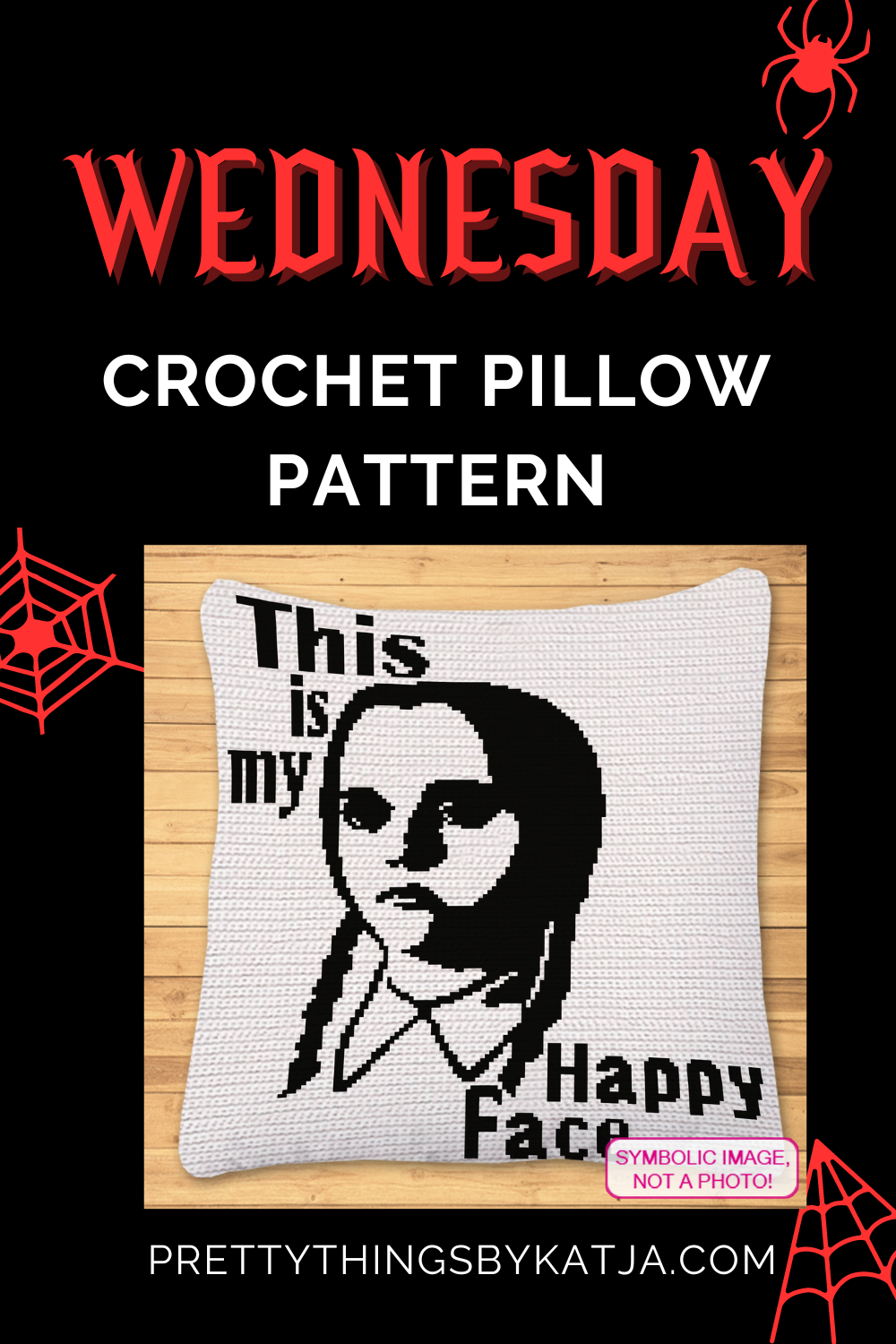 Add a dash of sarcasm to your decor with the Wednesday-themed 'This is My Happy Face' SC crochet pillow pattern. Perfect for fans of dark humor and gothic style, this bold pillow design is both fun and moody.
Click to learn more!