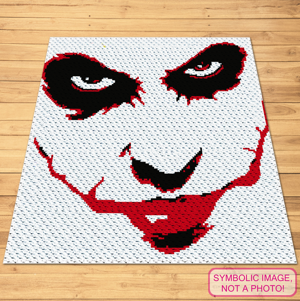 Create a captivating piece of crochet art with this Joker C2C (Corner to Corner) Blanket Pattern. This dynamic design showcases the Joker's iconic look, making it a thrilling addition to your home decor or a unique gift for comic book enthusiasts. 
Crochet Jocker is a Corner to Corner Blanket Pattern with Written Instructions, PDF Digital Files.
Click to learn more!