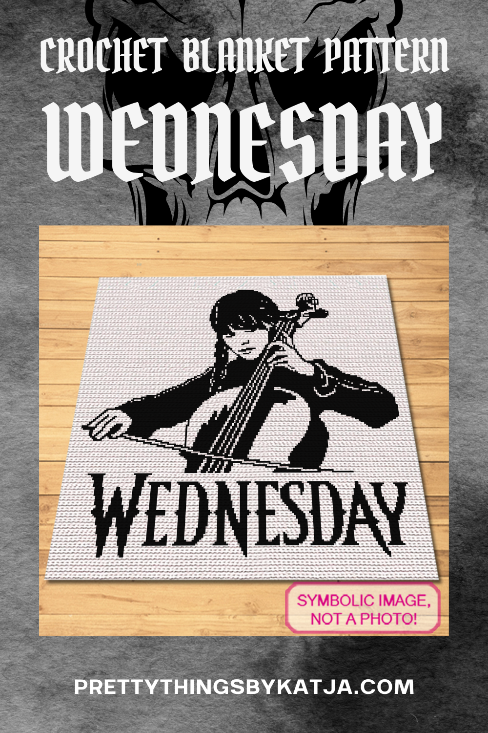 Create a bold statement piece with this Wednesday Addams SC crochet blanket pattern. Featuring her playing the cello, this design is ideal for fans of unique, gothic-inspired crochet projects.
Click to learn more!