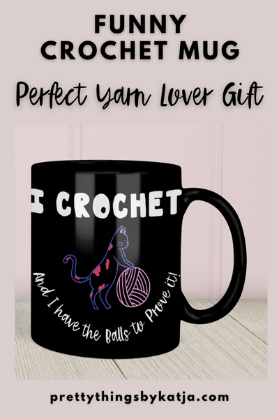 Warm-up with a nice cuppa out of this Crochet ceramic coffee mug. Make that "aaahhh!" moment when you finally get a chance to crochet even better with this cute Crochet Mug. It’s microwave & dishwasher-safe and made of white, durable ceramic in 11-ounce size. This Cute Mug is the perfect gift for the coffee, tea, and chocolate lovers who enjoy Crocheting and Yarn. A White Crochet Mug is also available.