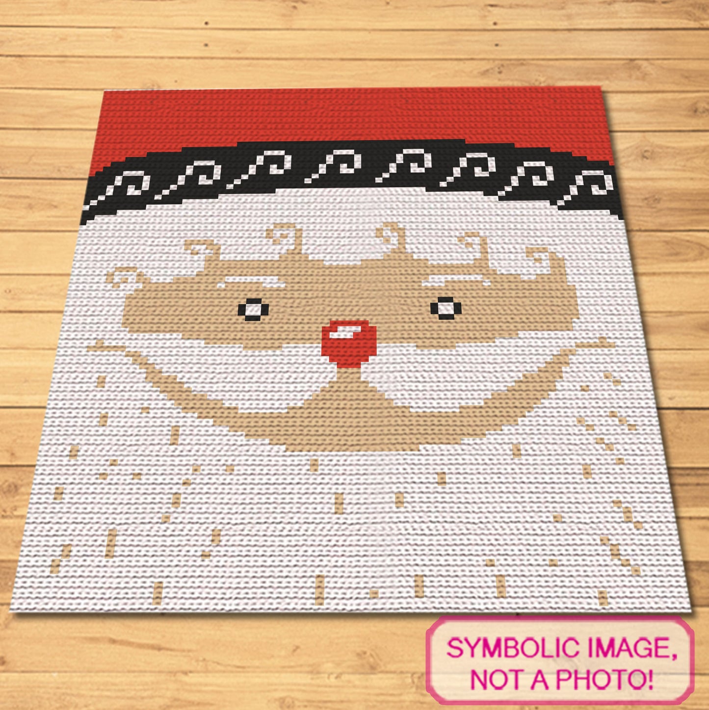 Crochet Santa Pattern - Tapestry Crochet Blanket and Christmas Crochet Pillow Pattern