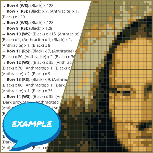 Crochet Portrait Mona Lisa - Tapestry Crochet Blanket Pattern