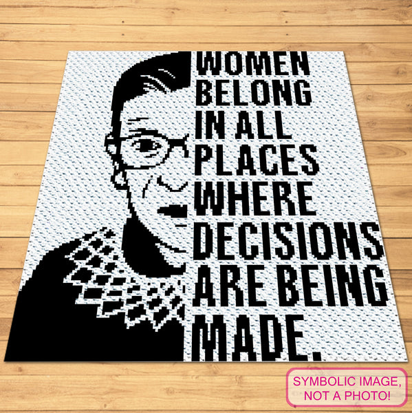 RBG Crochet Pattern - C2C Blanket Pattern with Written Instructions. Click to learn more!