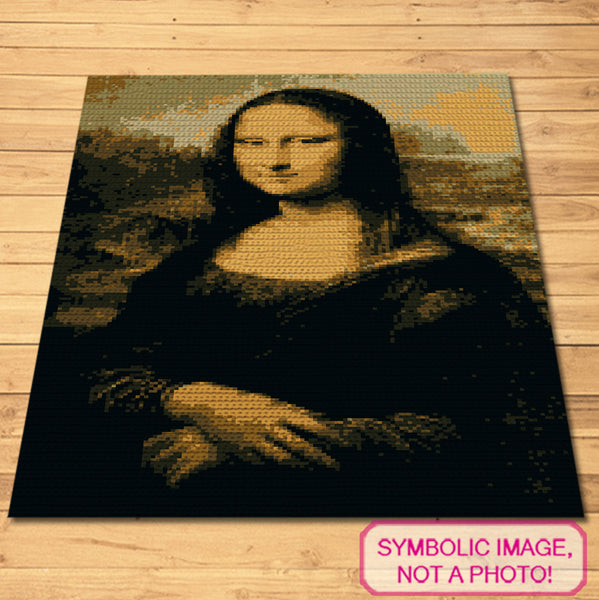 Crochet Portrait Mona Lisa - Tapestry Crochet Blanket Pattern
