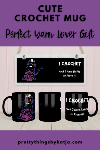Warm-up with a nice cuppa out of this Crochet ceramic coffee mug. Make that "aaahhh!" moment when you finally get a chance to crochet even better with this cute Crochet Mug. It is the perfect gift for the coffee, tea, and chocolate lovers who enjoy Crocheting and Yarn. The Cup is also available in white. Click for more!
