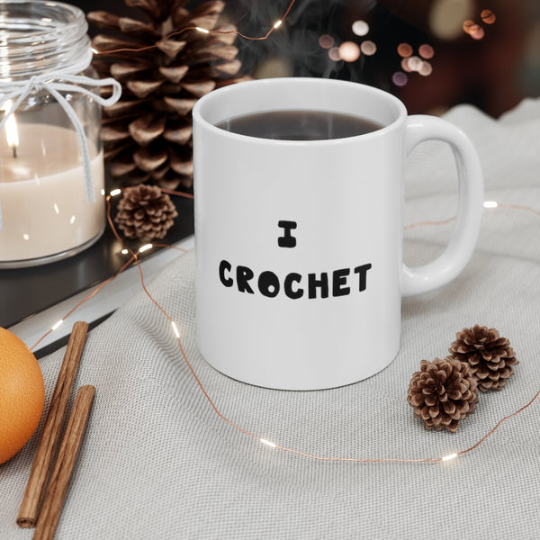 Warm-up with a nice cuppa out of this Crochet ceramic coffee mug. Make that "aaahhh!" moment when you finally get a chance to crochet even better with this cute Crochet Mug. Black Cup is also available. This is the perfect gift for the coffee, tea, and chocolate lovers who enjoy Crocheting and Yarn. Click to learn more!