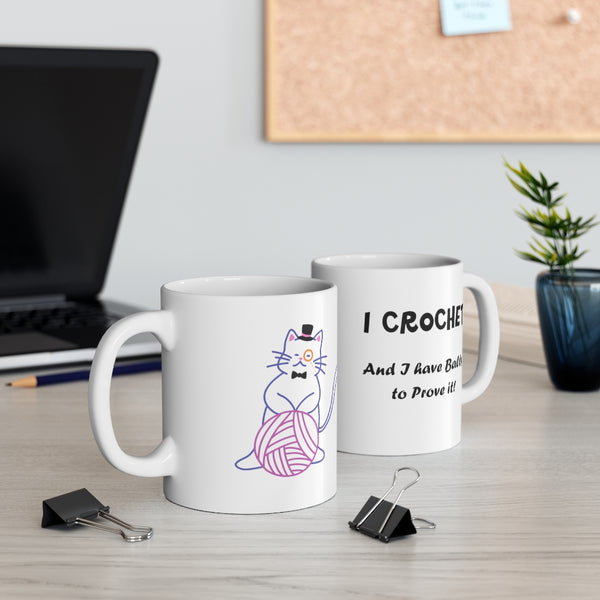 Warm-up with a nice cuppa out of this Crochet ceramic coffee mug. Make that "aaahhh!" moment when you finally get a chance to crochet even better with this cute Crochet Mug. It is the perfect gift for the coffee, tea, and chocolate lovers who enjoy Crocheting and Yarn. Click for more!