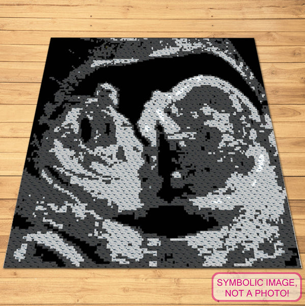The Baby Ultrasound Crochet Pillow Pattern, Tapestry Crochet Blanket Pattern