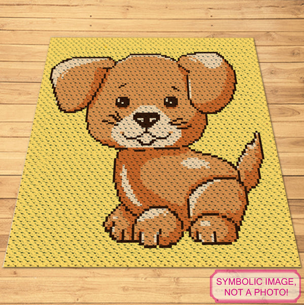 Crochet Dog Blanket, Cute Puppy Crochet BUNDLE: Crochet Pillow Pattern, C2C Crochet Blanket Pattern
