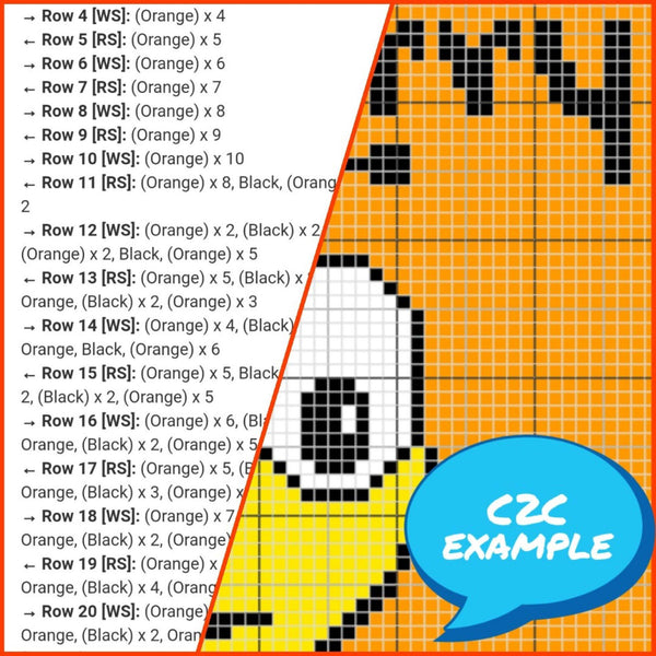 C2C Crochet Bee Pattern - Bee Happy