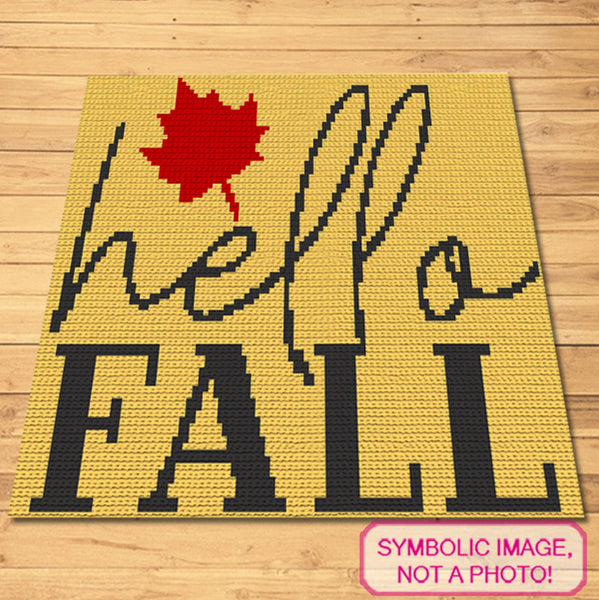 Hello Fall - Crochet Autumn Blanket Pattern, Fall Crochet Pillow Pattern