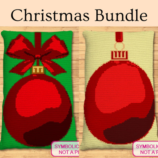 Christmas Crochet Pillow BUNDLE Pattern (Balls), Christmas Crochet Decor