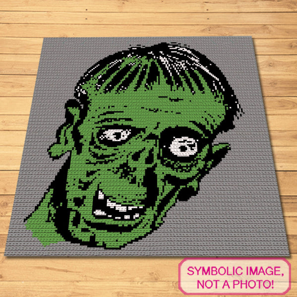 Crochet Zombie Halloween Crochet Blanket, Halloween Pillow Pattern