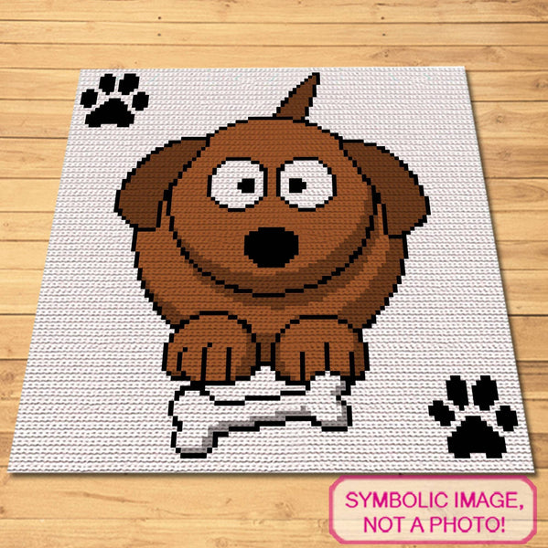 Crochet Dog Pattern - Tapestry Crochet Blanket Pattern with Written Instructions