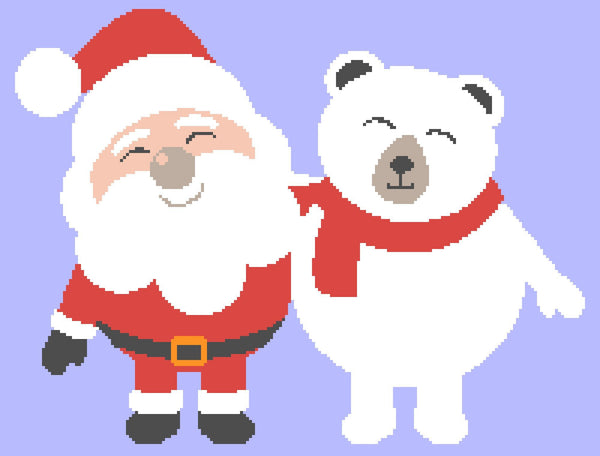 Crochet Santa and Christmas Bear Blanket - Christmas Crochet Afghan Pattern