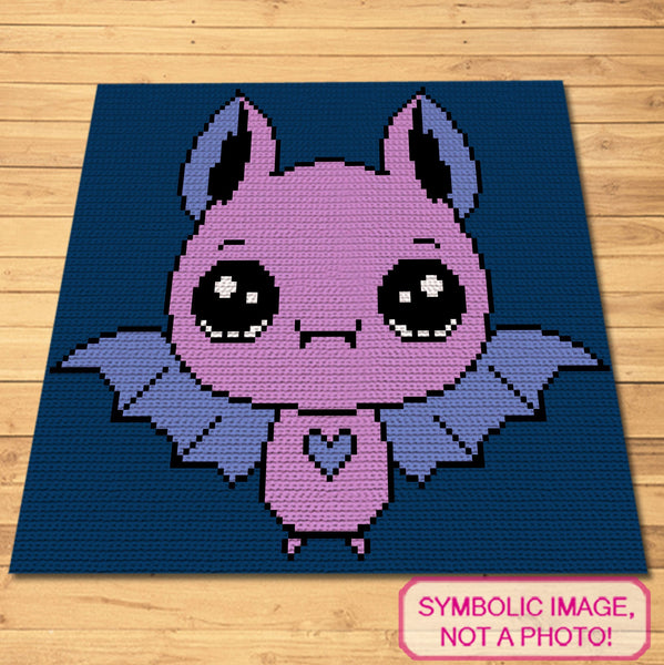 Crochet Halloween Bat Pattern- Crochet BUNDLE - C2C Crochet Pattern, and Tapestry Crochet Halloween Pillow