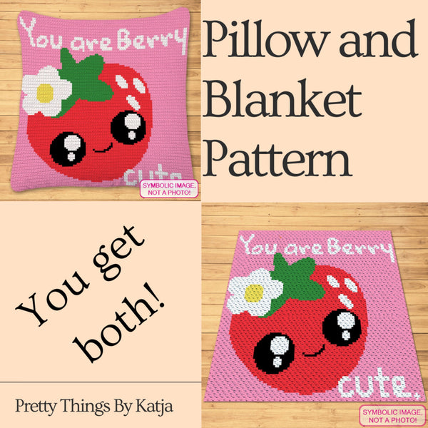 Valentines Day Crochet Blanket and Pillow Pattern with Written Instructions
