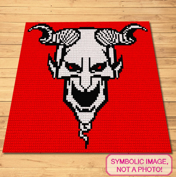 Crochet Devil - Creepy Crochet Afghan Pattern, Crochet Pillow Pattern
