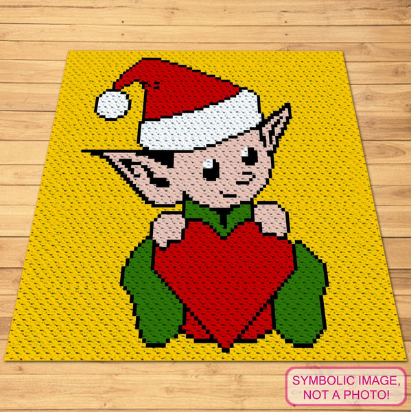 Crochet Elf Pattern - C2C Christmas Blanket Pattern with Written Instruction