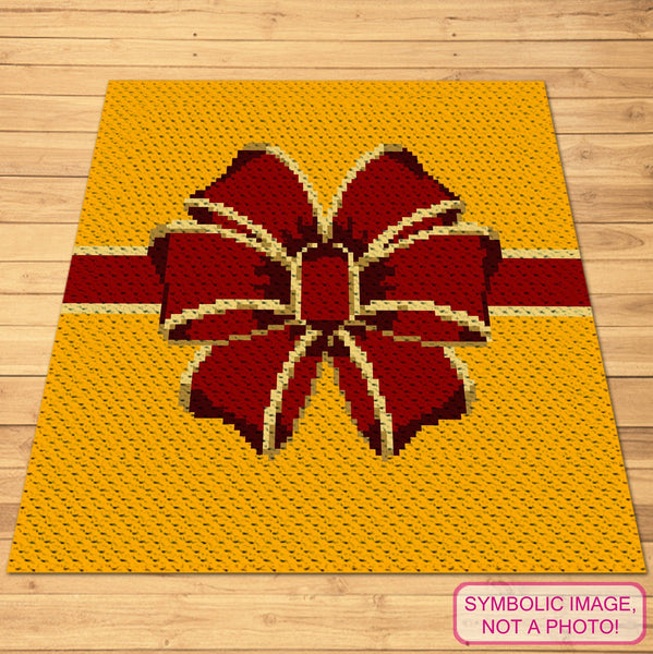 Crochet Gift Pattern, C2C Christmas Blanket Pattern