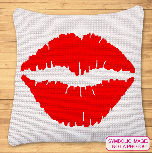 Crochet Lips Pillow Pattern, Crochet Decorative Pillow