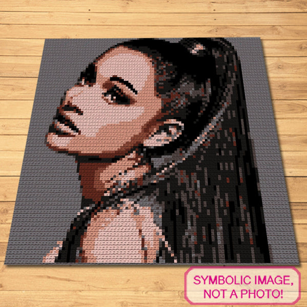 Crochet Celebrity Ariana Grande - Tapestry Crochet Blanket Pattern, Crochet Pillow Pattern