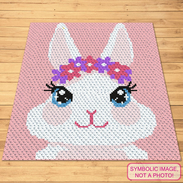 Crochet Bunny Pattern - C2C Graphgan Pattern, Easter Crochet Pattern