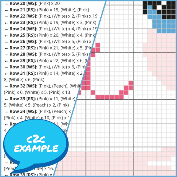 Crochet Bunny Pattern - C2C Graphgan Pattern, Easter Crochet Pattern