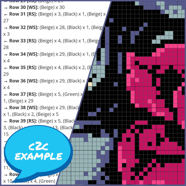 C2C Crochet Skull with Rose Pattern - C2C Halloween Crochet Blanket Pattern