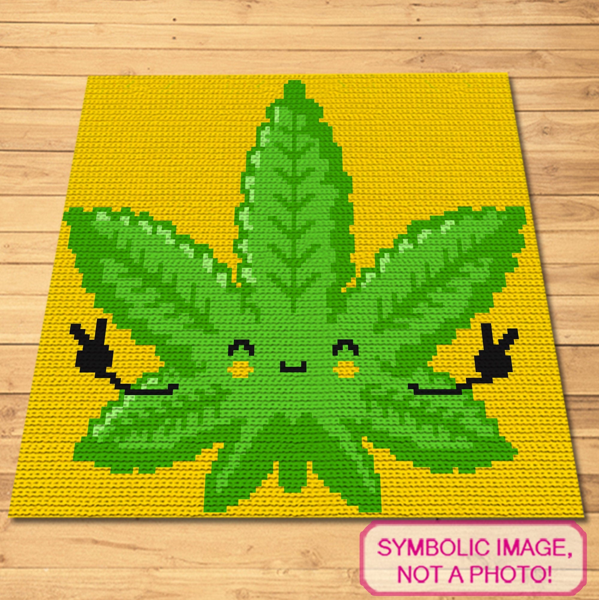 Marijuana Leaf Crochet Pattern - Crochet Rasta - Tapestry Crochet Blanket and Crochet Pillow Pattern
