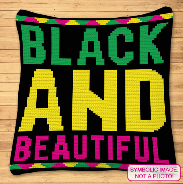 Black and Beautiful Crochet Pattern BUNDLE - Weaving Culture and Pride!  Weave culture and pride into your home decor with the "Black and Beautiful" Crochet Pattern Bundle. This captivating Pattern showcases African-inspired motifs and vibrant colors, capturing the essence of Black beauty and resilience. Crochet a stunning Pillow and a Blanket that adds a touch of cultural heritage to any space. Follow the provided written instructions and graphs to bring this inspiring design to life!