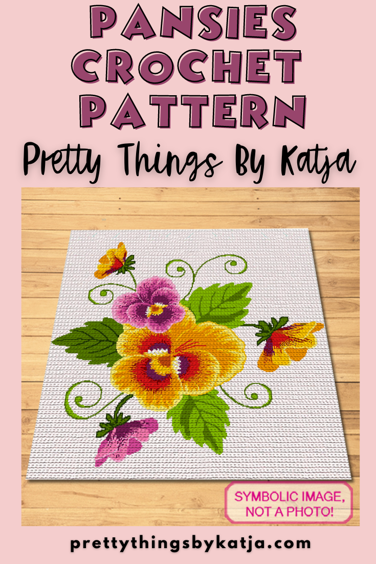 Crochet Pansies Pattern is a Graph Pattern with Written Instructions, PDF Digital Files. Click to learn more!