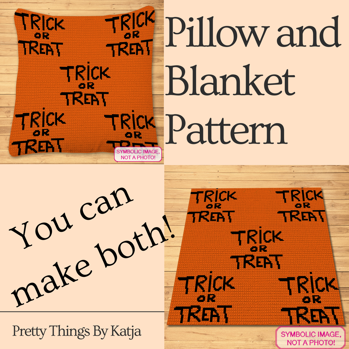 Trick or Treat Seamless Crochet Pattern – Halloween Blanket & Pillow Graphgan PDF
