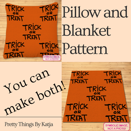 Trick or Treat Seamless Crochet Pattern – Halloween Blanket & Pillow Graphgan PDF