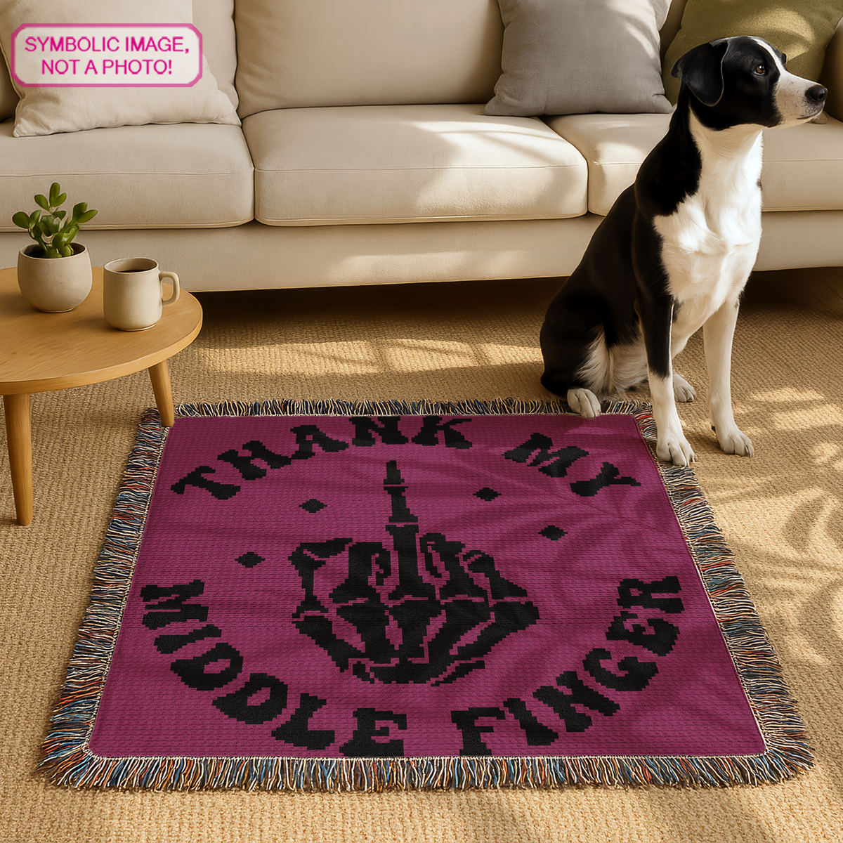Thank My Middle Finger C2C Crochet Blanket Pattern – Sassy Halloween Graphghan PDF