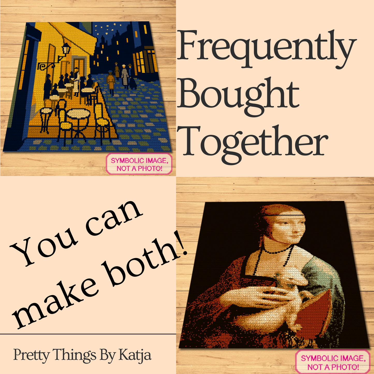 Crochet Van Gogh Portrait with Black Cat - Tapestry Crochet Blanket and Pillow Pattern with Written Instructions