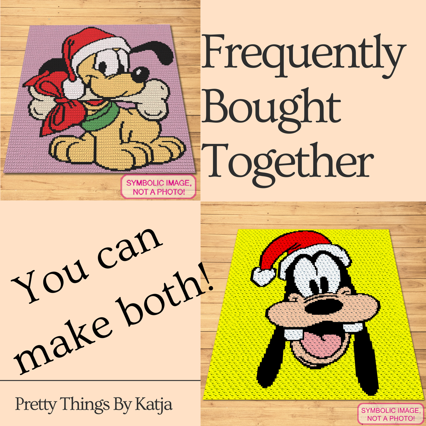 Christmas Baby Pluto C2C Crochet Blanket Pattern - Holiday Dog Graphgan with Written Instructions