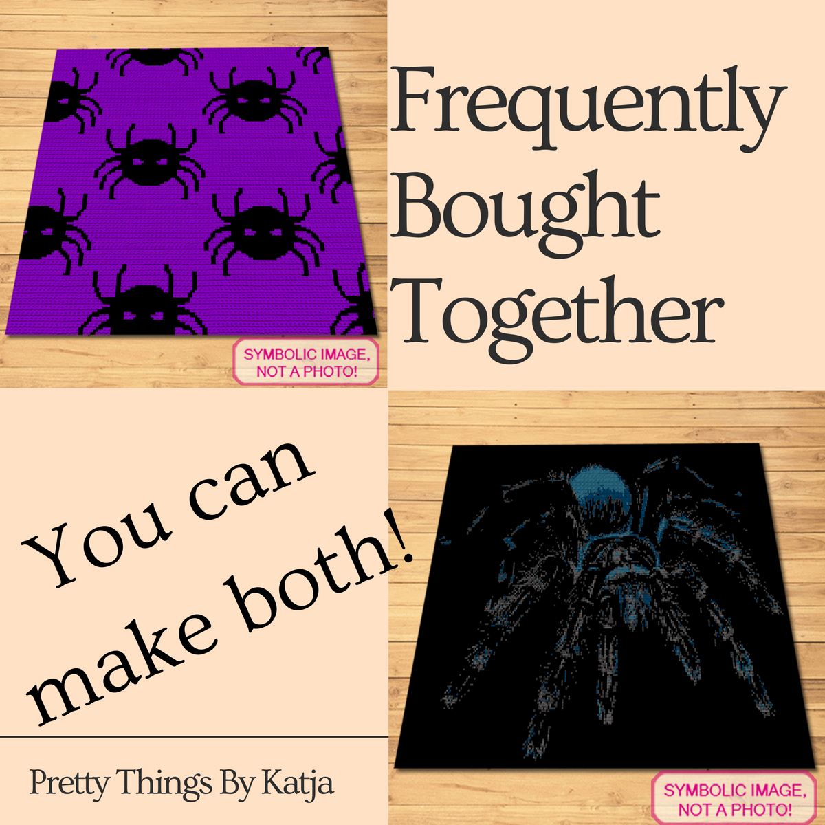 Create a bold Halloween blanket with the Spiders Crochet Pattern, featuring a repeating seamless spider design in violet and black. This beginner-friendly pattern is designed for corner-to-corner crochet and makes a striking spooky blanket for Halloween décor.