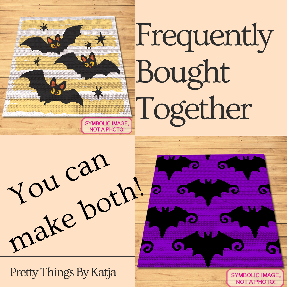 Bats Halloween Crochet Blanket Pattern, SC Graphghan PDF
