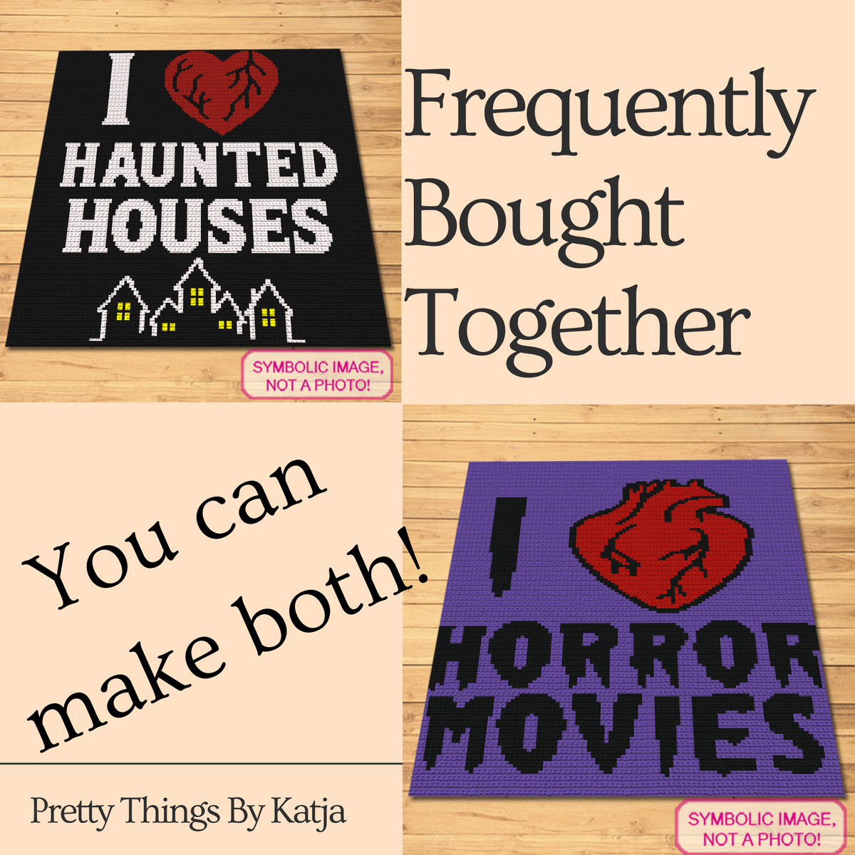 Single crochet Halloween graphghan pattern with written instructions -  instant-download PDF instructions.