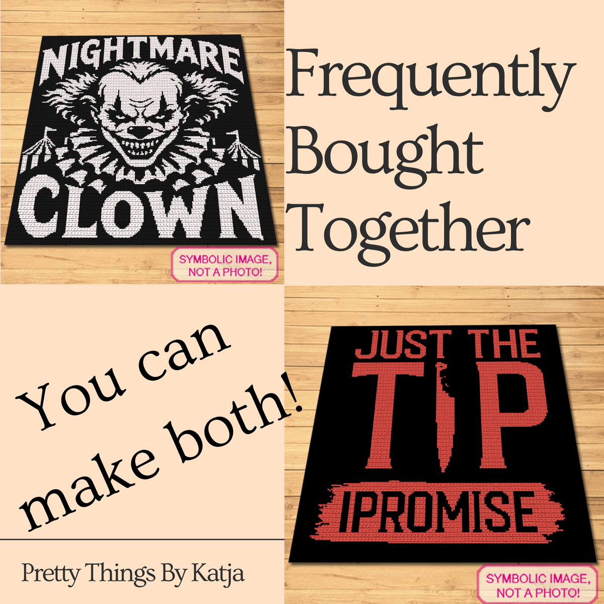 Single crochet Halloween Creepy graphghan pattern with written instructions -  instant-download PDF instructions.