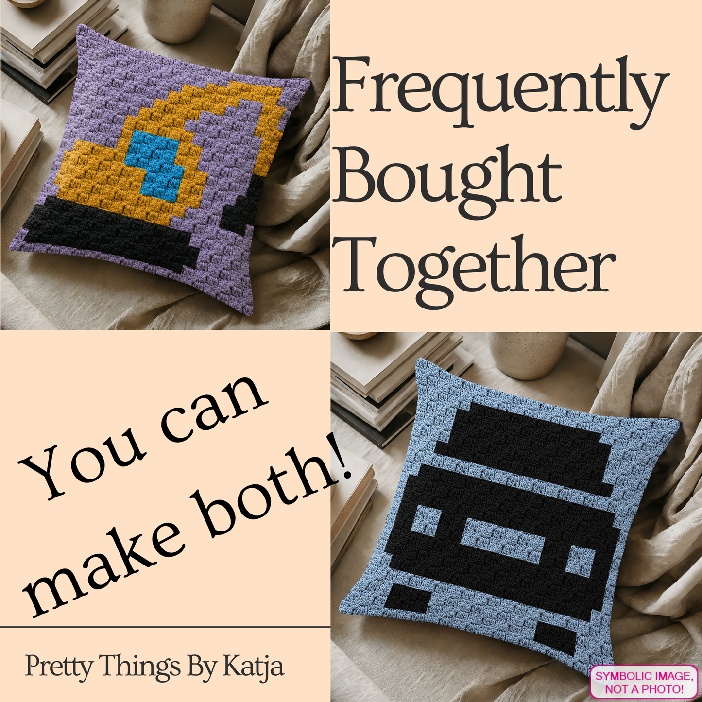 C2C crochet excavator pillow pattern for kids’ room decor, nursery decor, and handmade gifts.
Beginner-friendly C2C crochet pillow pattern featuring an excavator design in 20 x 20 blocks.