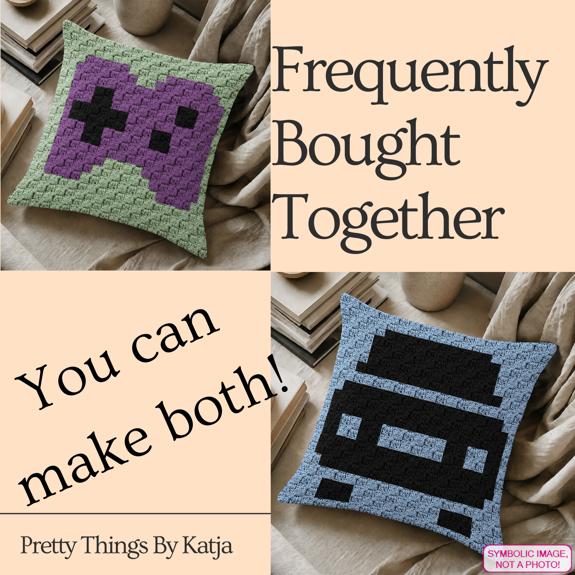 C2C crochet video game controller pillow pattern for gamers, kids, teens, and handmade gifts.
Beginner-friendly C2C crochet pillow pattern featuring a game controller design in 20 x 20 blocks.