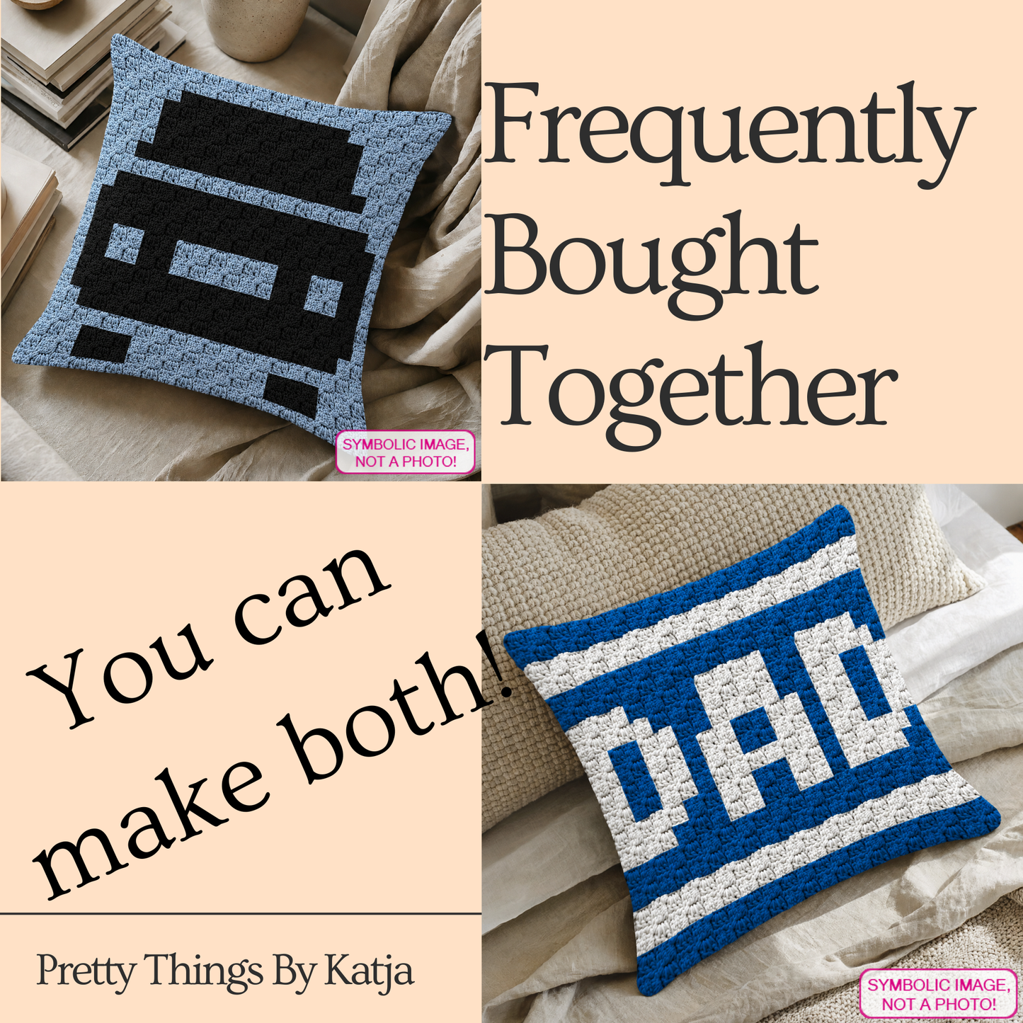 Beginner-friendly C2C crochet pillow pattern featuring a car design in 20 x 20 blocks.