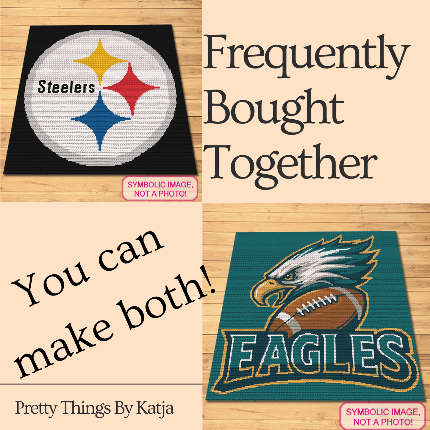 C2C sports crochet graph pattern for football season, bedrooms, dorm rooms, and game-day decor.